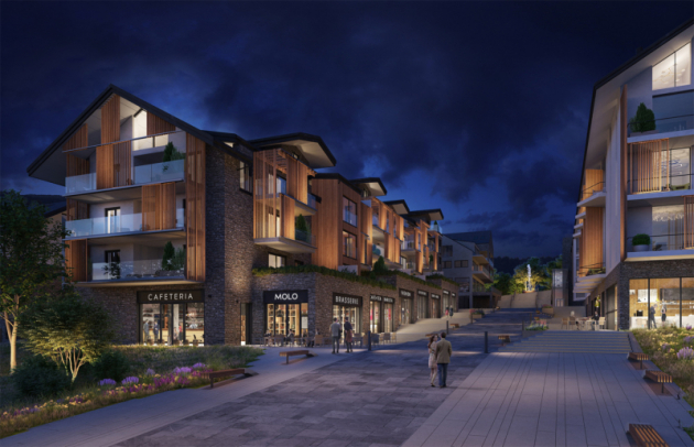 V rámci výstavby MOLO Lipno Resortu, jehož inspirací byly horské luxusní apartmány v Davosu či Aspenu, vznikne 79 exkluzivních bytů (apartmánů) včetně podkrovních penthousů s výhledy na vodní hladinu nebo do vnitrobloku se zahradou, pětihvězdičkový hotel s více než stovkou pokojů, s kongresovým sálem o kapacitě 300 osob, prémiovým Wellness a SPA, privátním Beach Clubem a relaxační zahradou. Resort se stane součástí nového centra obce Lipno nad Vltavou. 