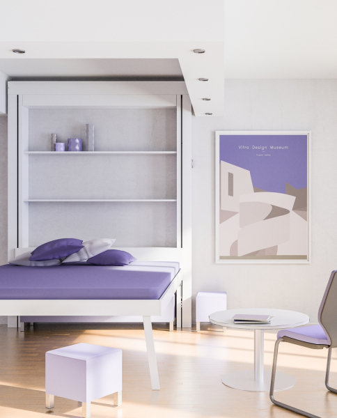 Zdvihací postel VOGA LIFT BED s elektrickým mechanismem je určená do malých bytů a přispívá k efektivnímu využití místa.