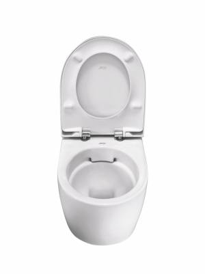 Závěsná toaleta iCon Rimfree (Keramag) s úspornou splachovací konstrukcí bez splachovacího kruhu, cena 11 180 Kč, www.geberit.cz