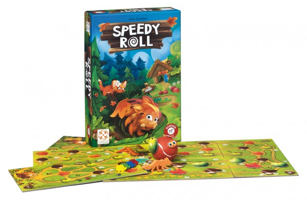 Speedy Roll je určena dětem od 4 let, je pro 2-4 hráče a stojí 599 Kč. Koupíte jí s dopravou zdarma na www. eshop-piatnik.cz