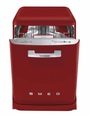 Volně stojící myčka z retro kolekce Linea 50's Style Retro (Smeg), A+++, kapacita 13 sad nádobí, 5 programů s teplotou 38–70 °C, cena na dotaz, www.smeg.cz