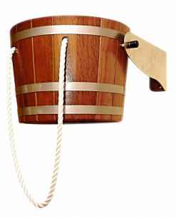 Ochlazovací vědro z exotického dřeva kambala vhodné pro okamžité ochlazení v sauně, možnost napuštění až 18 l vody, cena 13 650 Kč, eshop.sauny-salus.cz