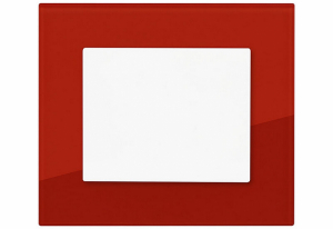 Vypínač DECENTE se skleněným rámečkem – odstín třešňově červená (OBZOR)