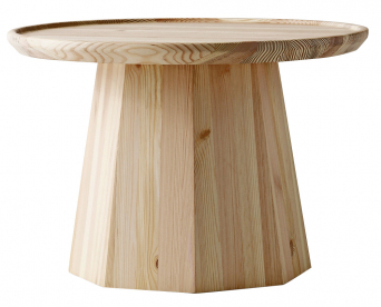 Stolek Pine Larce (Normann Copenhagen), borovicové masivní dřevo, výška 44,5 cm, O 65 cm, cena 19 750 Kč, www.designville.cz 