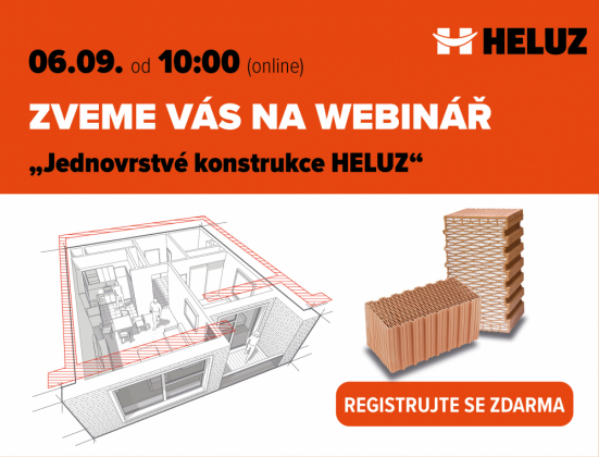 HELUZ zve na webinář „Jednovrstvé konstrukce HELUZ“ HELUZ zve na webinář „Jednovrstvé konstrukce HELUZ“