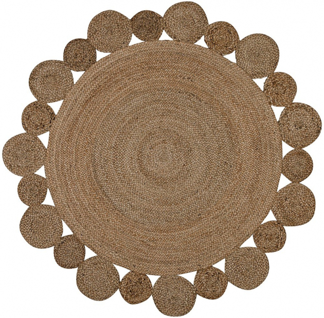 Z juty ručně tkaný koberec Niago v boho stylu, Ø 150 cm