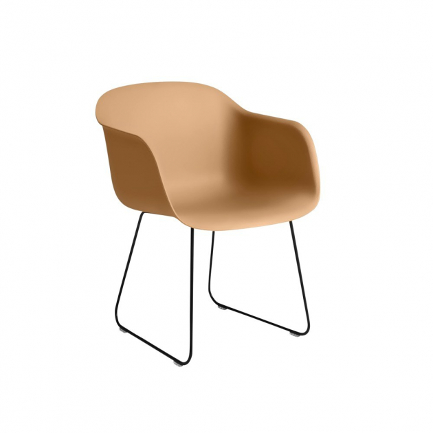 Židle z kolekce Fiber (Muuto), dřevěná vlákna / ocel / plast, výška sedáku 46 cm