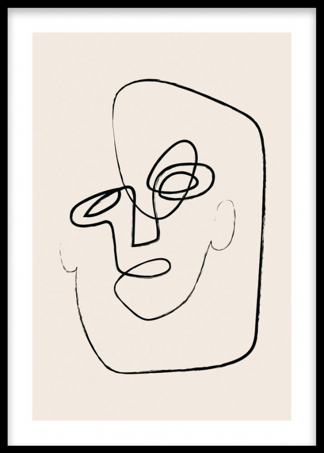 Plakát No2 z kolekce Line Face, 50 × 70 cm