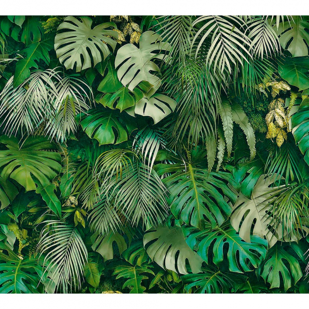 Vliesová tapeta Greenery (A.S. Création) palmové listy a listy monstery, 10,05 × 0,53 m