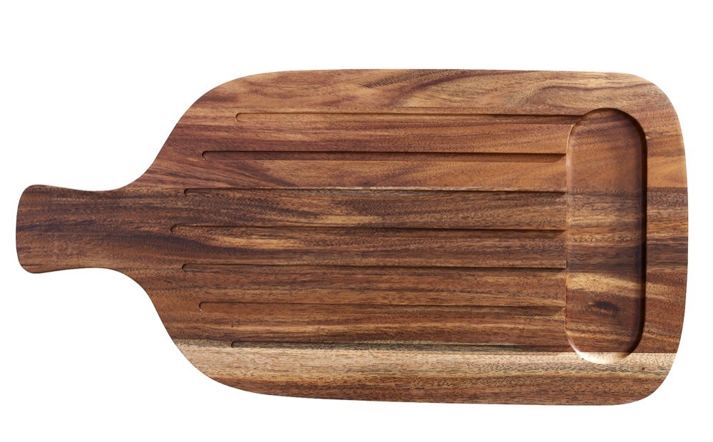 Prkénko z kolekce Artesano Original (Villeroy &amp; Boch) s drážkami pro odtok vody, dřevo akácie, 51 × 25 cm