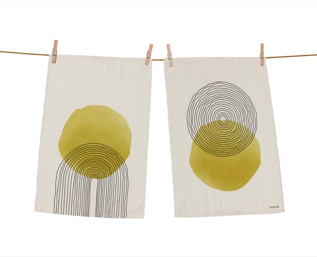 Set kuchyňských utěrek rising sun, materiál 100% bavlna, 70 × 50 cm