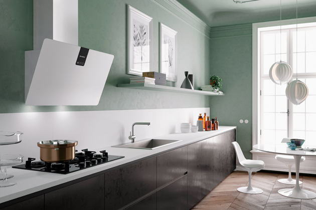 Komínová digestoř Soft Edge (Faber), výkon 720 m3/hod, materiál Fenix odolný proti otiskům prstů, Komínová digestoř Soft Edge (Faber), výkon 720 m3/hod, materiál Fenix odolný proti otiskům prstů,