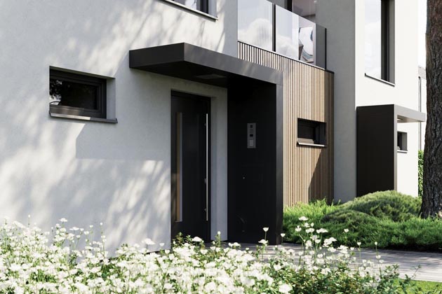 Modul ROOFY obsahuje různé komponenty – číslo popisné, poštovní schránku a přípravu na zvonek. Je doplněn stříškou, takže jeho umístění je možné pouze u domu, kde vypadá moc hezky, a navíc vám poskytne ochranu před nevlídným počasím		