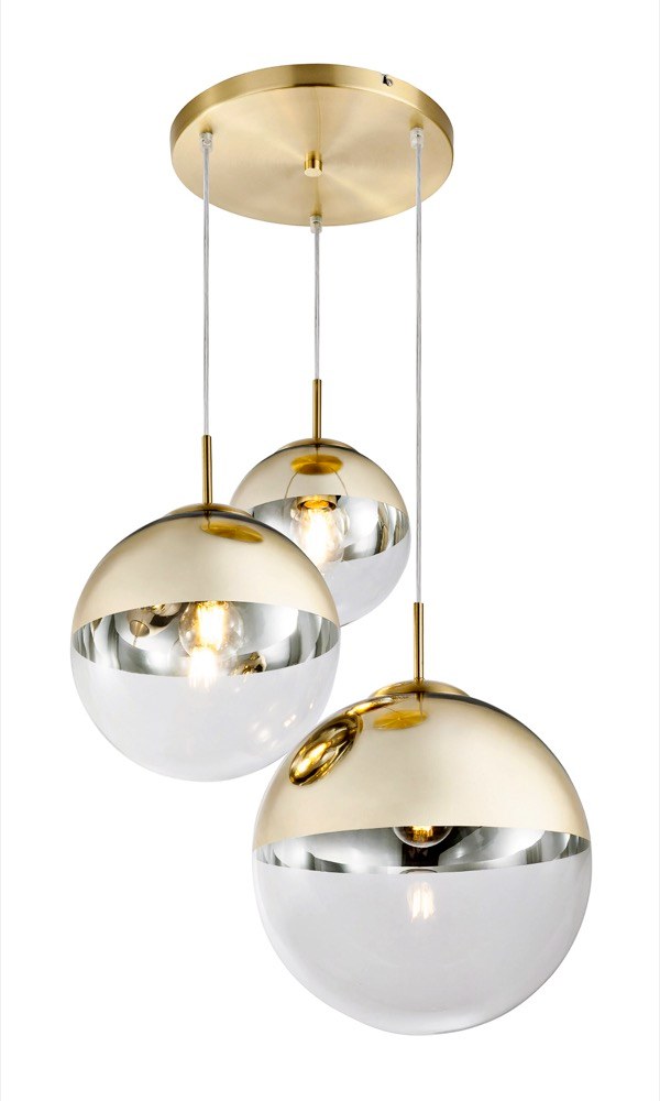 Závěsné svítidlo ze série Vanus (Globo), sklo, kov, výška 120 cm