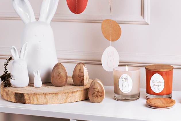 Velikonoční dekorace a svíčky, dřevo, porcelán, sklo, ceny na dotaz