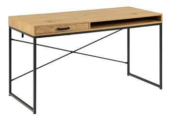 Psací stůl ze dřeva a kovu Seaford, 140 × 76 × 58 cm, cena 4 649 Kč
