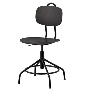Otočná židle Kullaberg, černá, dřevěná dýha, ocel, cena 1 690 Kč