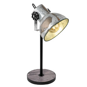 Stolní lampa, patina, kov, dřevo, 40 W, cena 2 190 Kč