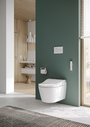 Toaleta Washlet 300 , bidetovací sedátko, řada funkcí včetně paměťové a vyhřívání sedátka, cena 44 990 Kč