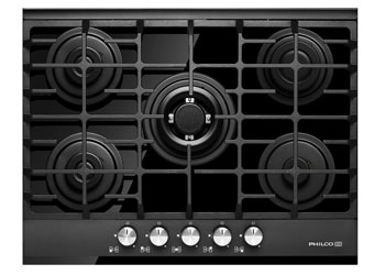 Plynová deska PGG75W, pět hořáků včetně typu pro wok, termoelektrická pojistka, cena 8 990 Kč