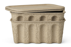 Set dvou úložných košů Pulp, papírová hmota, 18 × 13 × 28 cm, cena 875 Kč, 