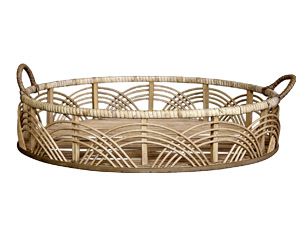 Podnos Bamboo/Rattan, kulatý ratan zpevněný bambusovým výpletem, Ø 45 cm, cena 2 194 Kč