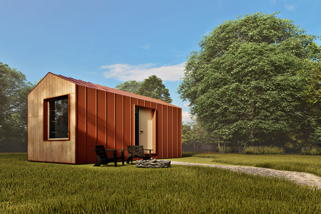 Nízkoenergetický tiny house je osazen základním vybavením a lze jej ihned využívat. 