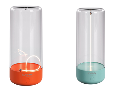 Bateriová stolní lampa Pulse, výška 14,5 cm, doba nabíjení 2,5 h, výdrž 12–50 hodin, cena 1 219 Kč