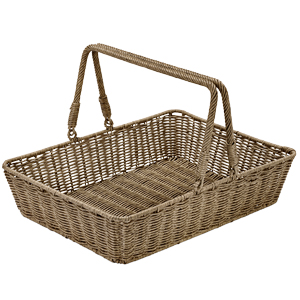 Košíkový podnos z přírodního výpletu s povrchovou úpravou práškovou barvou, 45 × 10,5 × 33,5 cm, cena 599 Kč, 