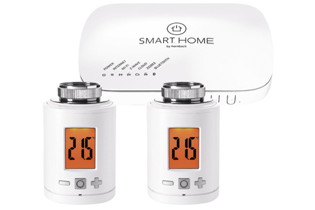 Startovací sada topení Smart Home by hornbach včetně gateway a dvou radiátorových termostatů Eurotronic, cena 2 490 Kč