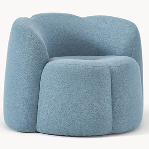 Bouclé křeslo Fleur, celkové rozměry 105 cm x 76 cmx 95 cm cena 22 399 Kč