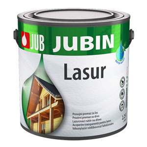 Akrylátový lazurovací nátěr na dřevěné povrchy Jubin Lasur je vodou ředitelný a ekologický