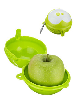 Krabička na jablko Apple, lze připnout na aktovku, zdravotně nezávadný plast bez BPA, 12 × 10 × 11 cm, cena 98 Kč