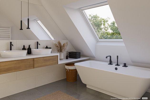 Sestavy střešních oken VELUX změní vnímání interiéru 