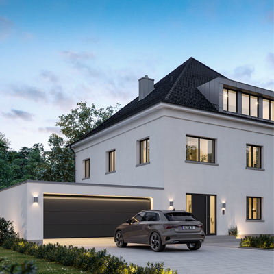 Moderní garážová vrata se zahradními boxy Hörmann čekají na zákazníky v Akci roku