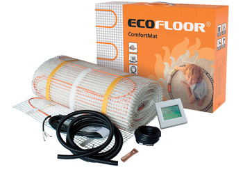 Sada Ecofloor ComfortMat NewBox, elektrická topná rohož a digitální termostat s podlahovou sodnou