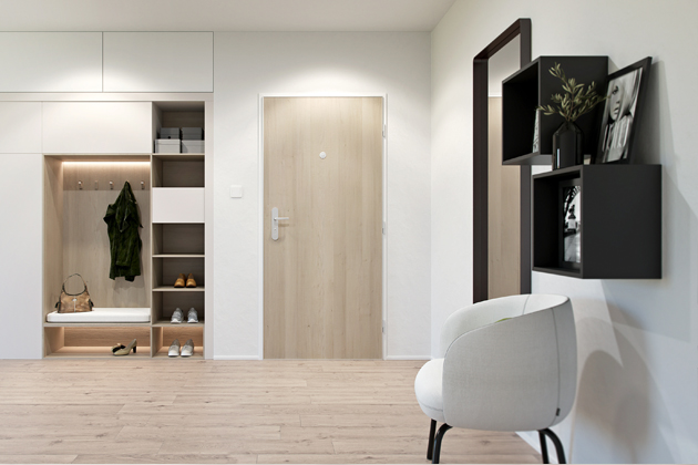 Ocelové bezpečnostní a protihlukové dveře do bytu NEXT SD101 certifikované ve 3. bezpečnostní třídě