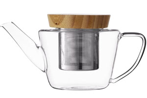 Čajová konvice Infusion, borosilikátové sklo, nerezová ocel, bambus, objem 0,5 l, cena 792 Kč