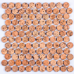 Přírodní korková mozaika 6MM k umístění na stěnu, rozměr „dlaždice“ 30 × 30 × 6 cm, cena 142 Kč/ks