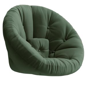Křeslo Nido, futon s bavlněným potahem, rozkládací, 90 × 75 × 85 cm, cena 8 299 Kč