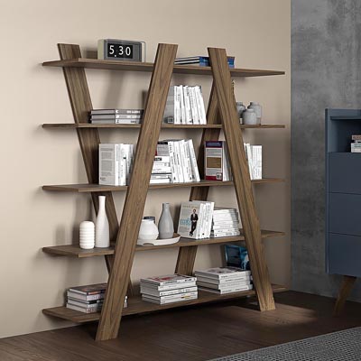 Designový regál Wind, dubové dřevo, 160 × 39 × 156 cm,  cena 20 412 Kč