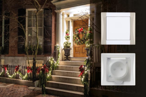 Vánoční venkovní osvětlení vypínač a zásuvka ELEGANT AQUA, s krytím P44