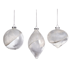 Vánoční ozdoba s peříčky a námrazou, cena 280 Kč