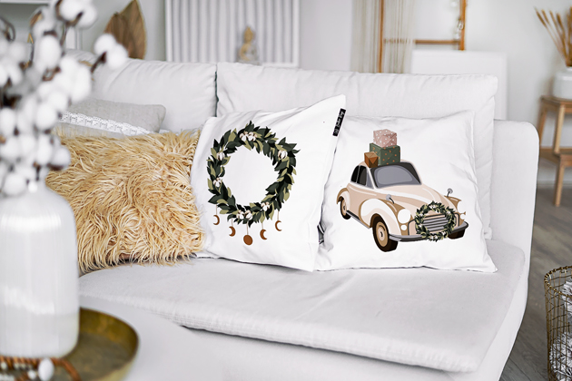 Set čtyř povlaků na polštář, 100% canvas bavlna, 45 × 45 cm, cena 1 649 Kč