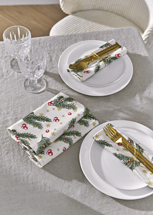 Ubrousky ze 100% bavlny, 45 × 45 cm, cena 349 Kč / 4 ks, koupí podpoříte iniciativu Cotton made in Africa