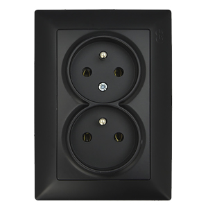 Dvojzásuvka typu E z kvalitního termoplastu v nadčasovém designu, cena 129 Kč