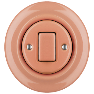 Jednopólový retro vypínač Roo Soliter v odstínu Pnoe Salmo, materiál porcelán, cena 1 459 Kč