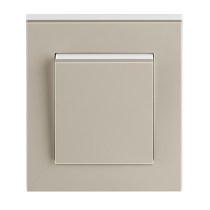 Vypínač Macchiato z řady Levit, rámeček a kryt ze dvou vrstev různých barev, cena setu 270 Kč