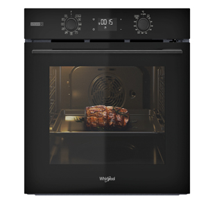 Trouba OMSK58RU1SB, funkce přidané páry a 3D pečení, pyrolytické a parní čištění, cena 12 990 Kč