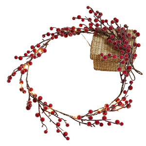 Girlanda Rimont, dekoračn&iacute; jeřabiny, kovov&yacute; dr&aacute;t a polystyren, cena 498 Kč,